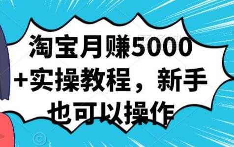 淘宝月赚5000+实操教程，新手也可以操作-职场创业讲堂