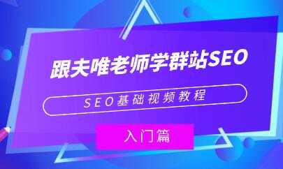 夫唯《群站seo优化教程视频》SEO基础视频教程-职场创业讲堂