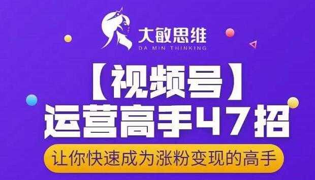 图片[1]-大敏思维-视频号运营高手47招，让你快速成为涨粉变现高手-职场创业讲堂